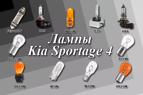 Какие лампы применяются в Kia Sportage 4